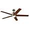 56" Kichler Brahm Brushed Stainless Steel LED Ceiling Fan with Remote