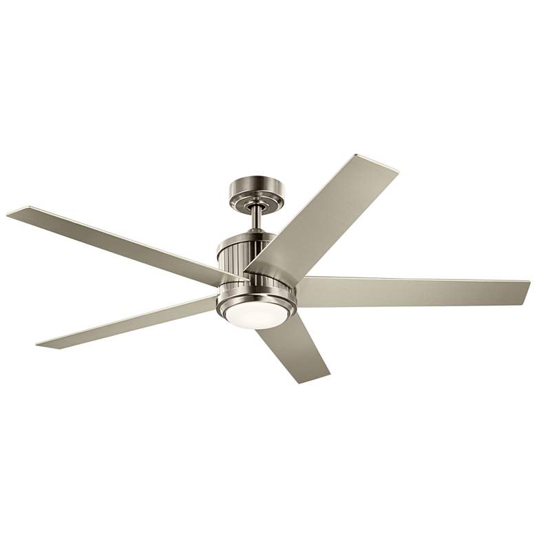 Image 4 56 inch Kichler Brahm Brushed Stainless Steel LED Ceiling Fan with Remote more views
