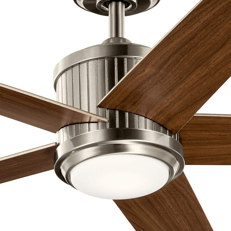 Image 5 56 inch Kichler Brahm Brushed Stainless Steel LED Ceiling Fan with Remote more views