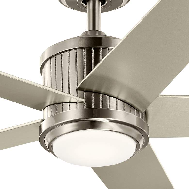 Image 6 56 inch Kichler Brahm Brushed Stainless Steel LED Ceiling Fan with Remote more views