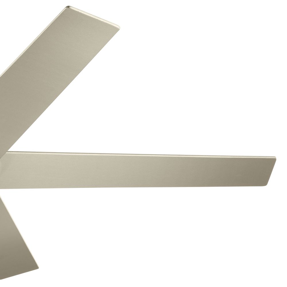 56" Kichler Brahm Brushed Stainless Steel LED Ceiling Fan with Remote in scene