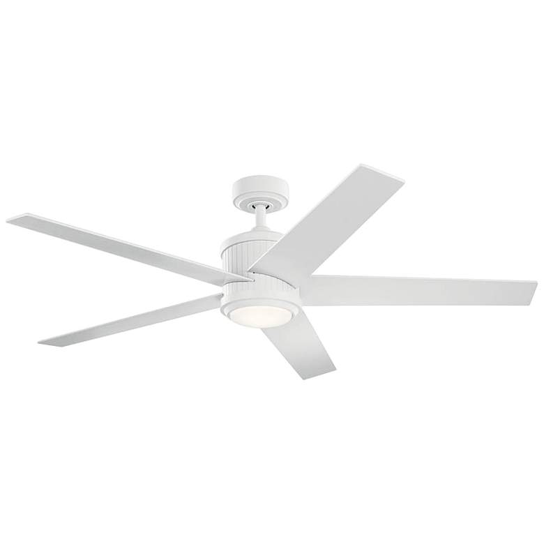 Image 3 56 inch Kichler Brahm Matte White LED Modern Ceiling Fan with Remote