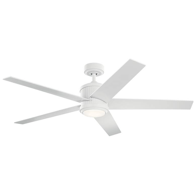 Image 3 56 inch Kichler Brahm Matte White LED Modern Ceiling Fan with Remote