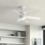 56" Kichler Brahm Matte White LED Modern Ceiling Fan with Remote in scene