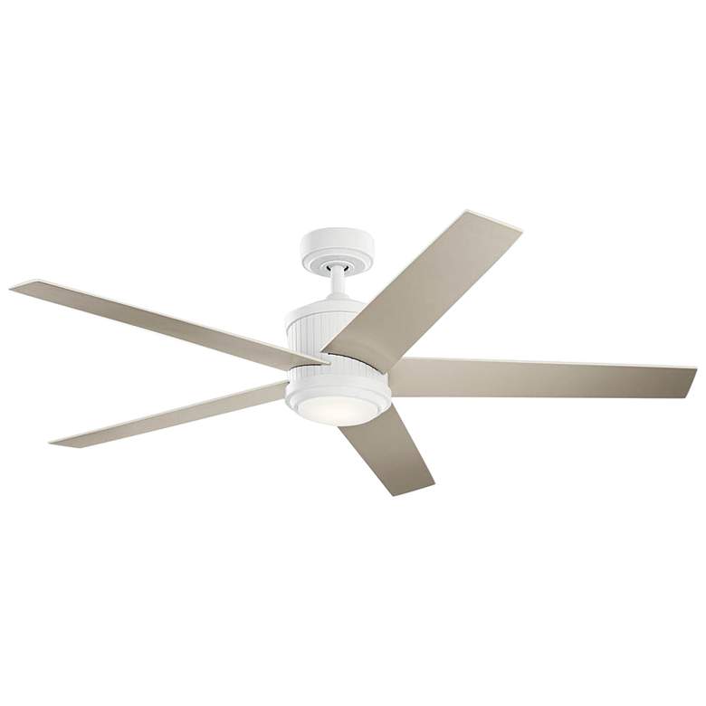 Image 4 56 inch Kichler Brahm Matte White LED Modern Ceiling Fan with Remote more views