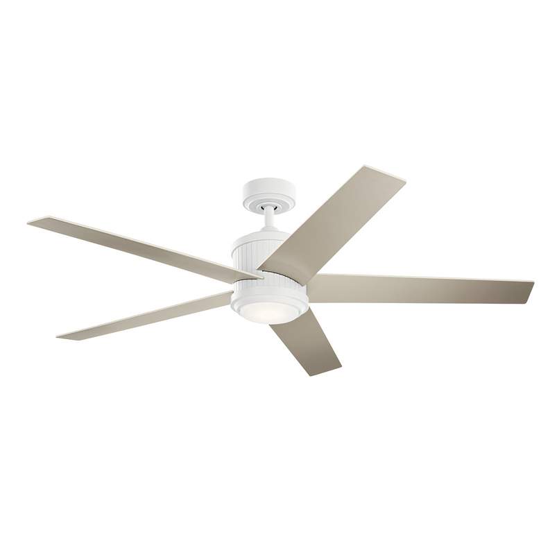 Image 4 56 inch Kichler Brahm Matte White LED Modern Ceiling Fan with Remote more views