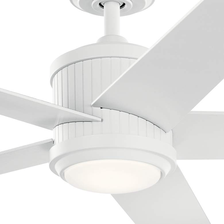 Image 5 56 inch Kichler Brahm Matte White LED Modern Ceiling Fan with Remote more views