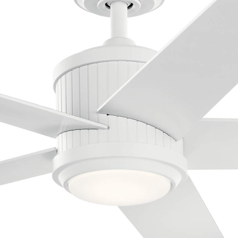 Image 5 56" Kichler Brahm Matte White LED Modern Ceiling Fan with Remote more views