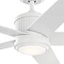 56" Kichler Brahm Matte White LED Modern Ceiling Fan with Remote in scene