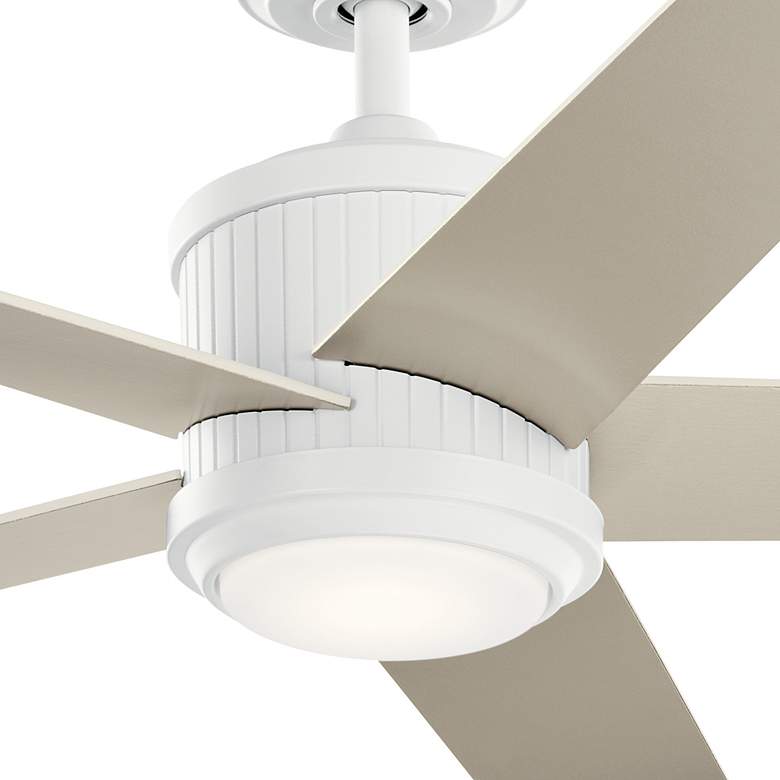 Image 6 56 inch Kichler Brahm Matte White LED Modern Ceiling Fan with Remote more views