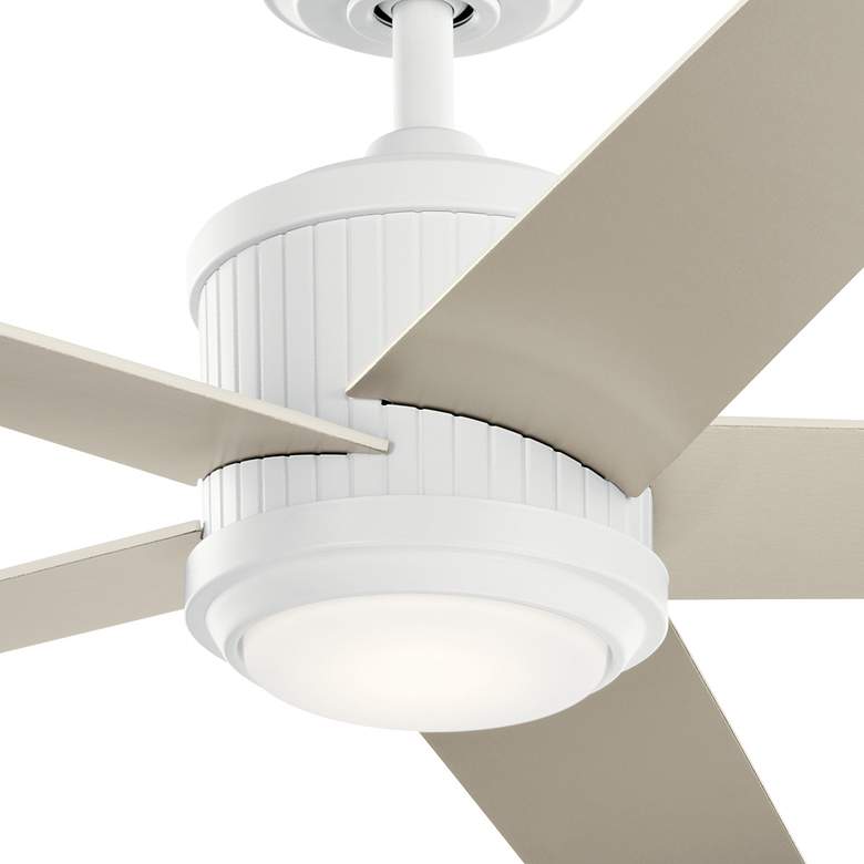 Image 6 56" Kichler Brahm Matte White LED Modern Ceiling Fan with Remote more views