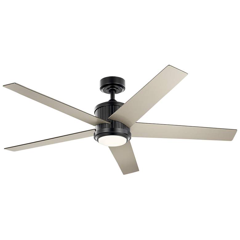 Image 5 56 inch Kichler Brahm Satin Black LED Ceiling Fan with Remote more views