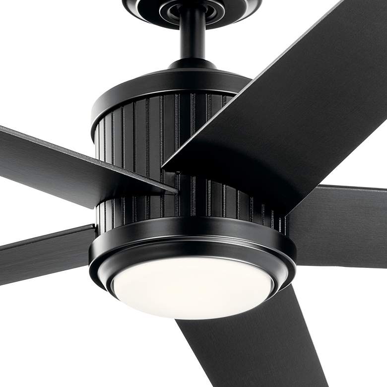 Image 6 56 inch Kichler Brahm Satin Black LED Ceiling Fan with Remote more views