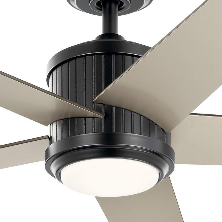 Image 7 56" Kichler Brahm Satin Black LED Ceiling Fan with Remote more views