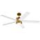 56" Kichler Brahm White and Natural Brass LED Ceiling Fan with Remote
