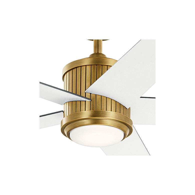 Image 4 56 inch Kichler Brahm White and Natural Brass LED Ceiling Fan with Remote more views