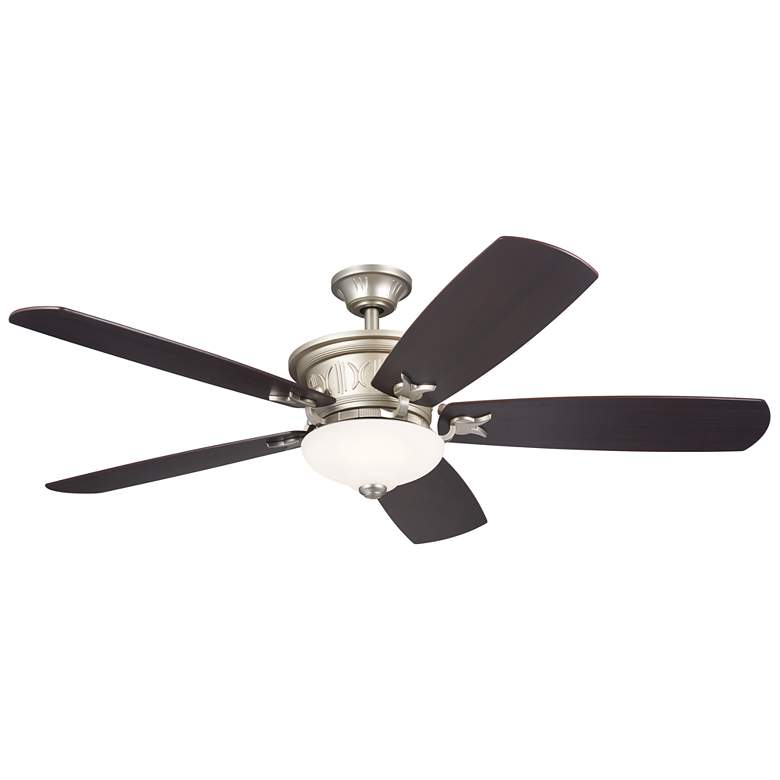 Image 1 56 inch Kichler Crescent Brushed Nickel Indoor LED Ceiling Fan with Remote