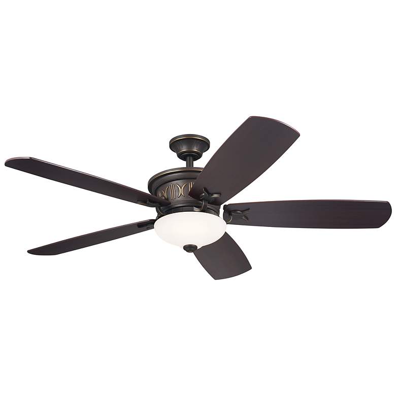 Image 1 56 inch Kichler Crescent Olde Bronze Indoor LED Ceiling Fan with Remote