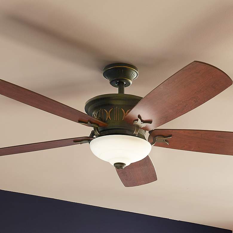 Image 2 56" Kichler Crescent Olde Bronze Indoor LED Ceiling Fan with Remote