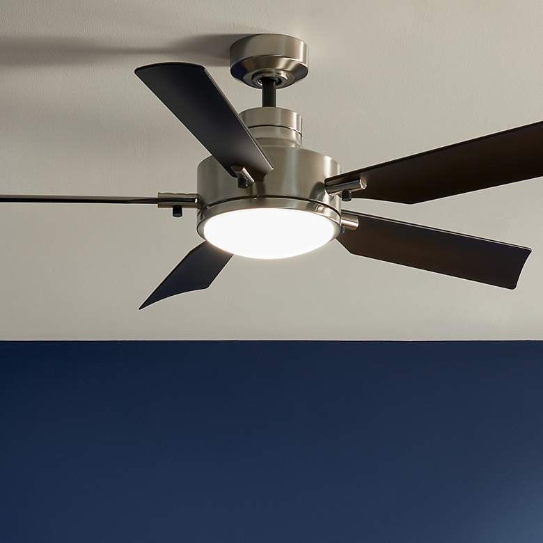 Image 1 56" Kichler Guardian LED Silver-Black 5-Blade Ceiling Fan