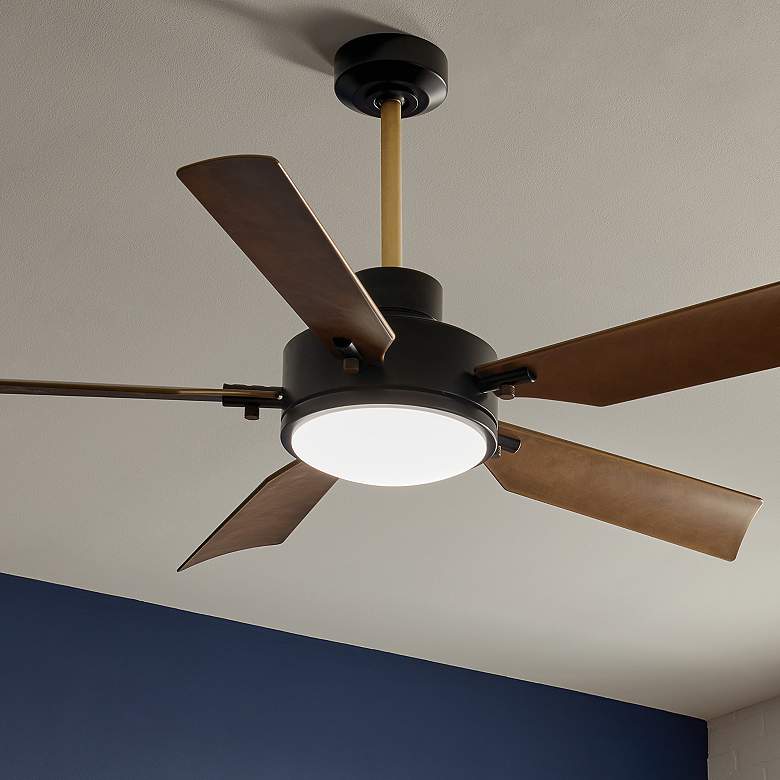 Image 2 56" Kichler Guardian Satin Black LED Ceiling Fan