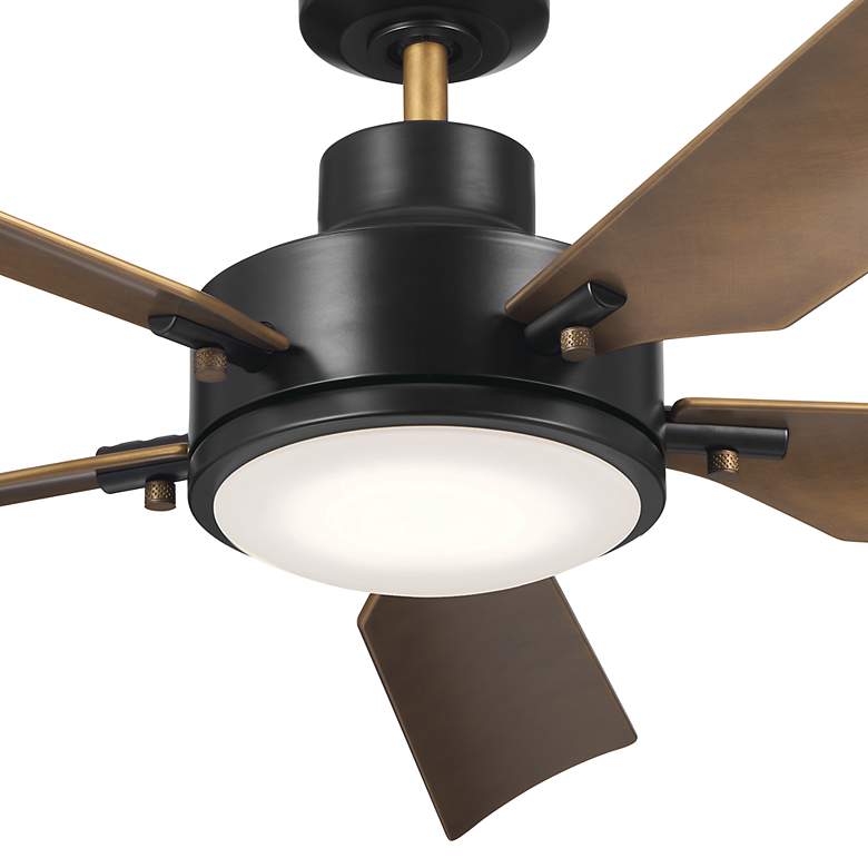 Image 4 56" Kichler Guardian Satin Black LED Ceiling Fan more views