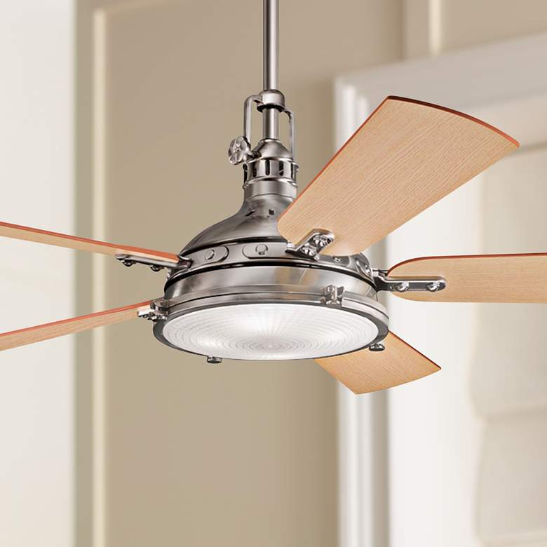 Image 1 56" Kichler Hatteras Bay Brushed Stainless Steel Ceiling Fan