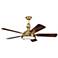 56" Kichler Hatteras Bay Burnished Antique Brass Ceiling Fan