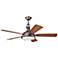 56" Kichler Hatteras Bay Oiled Brushed Bronze Ceiling Fan