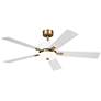 56" Kichler Icon Brushed Brass LED Indoor Ceiling Fan in scene