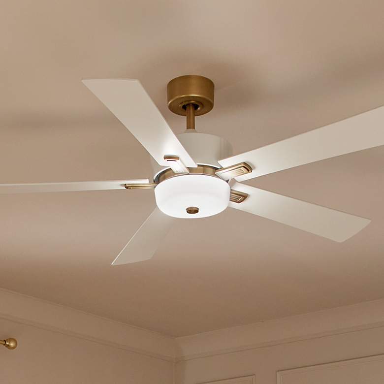 Image 2 56" Kichler Icon Brushed Brass LED Indoor Ceiling Fan