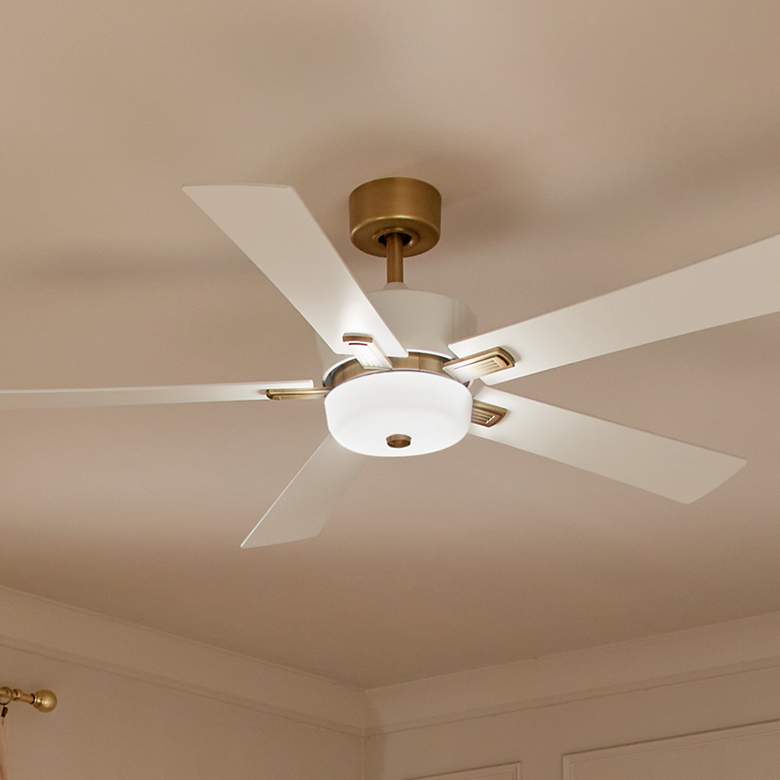 Image 2 56" Kichler Icon Brushed Brass LED Indoor Ceiling Fan