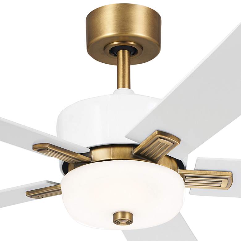 Image 4 56" Kichler Icon Brushed Brass LED Indoor Ceiling Fan more views