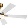 56" Kichler Icon Brushed Brass LED Indoor Ceiling Fan in scene
