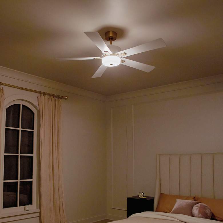 Image 7 56" Kichler Icon Brushed Brass LED Indoor Ceiling Fan more views