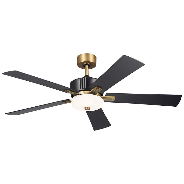 Image 1 56 inch Kichler Icon Satin Black LED Indoor Ceiling Fan