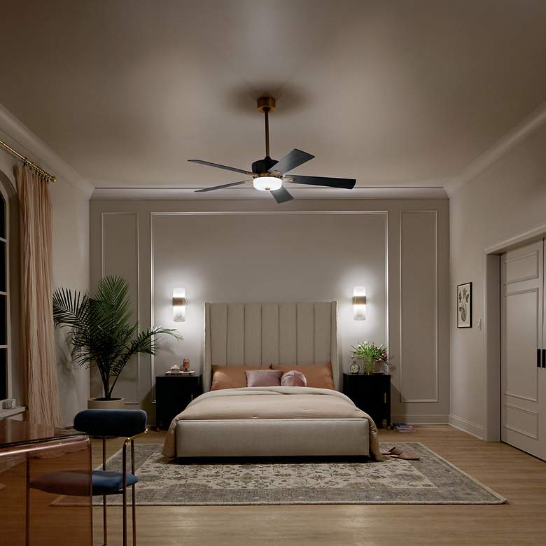 Image 6 56" Kichler Icon Satin Black LED Indoor Ceiling Fan more views