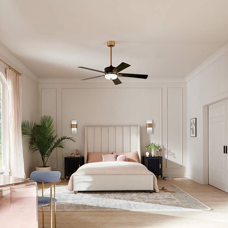 Image 7 56" Kichler Icon Satin Black LED Indoor Ceiling Fan more views
