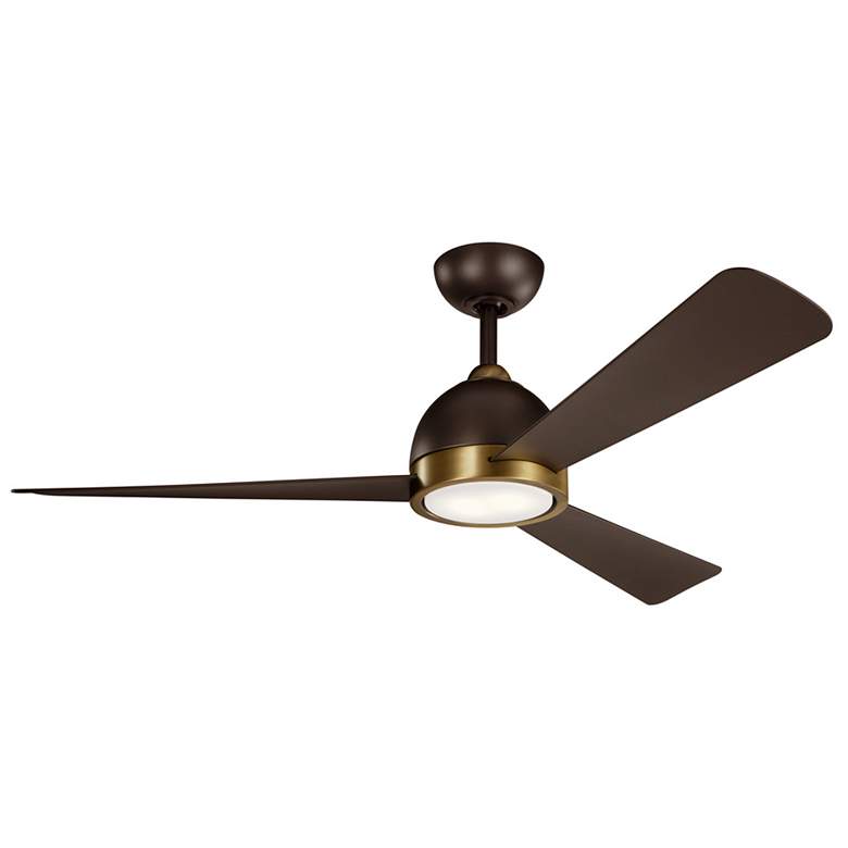Image 1 56" Kichler Incus Natural Bronze LED Ceiling Fan with Wall Control