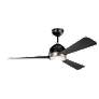 56" Kichler Incus Satin Black LED Ceiling Fan with Wall Control