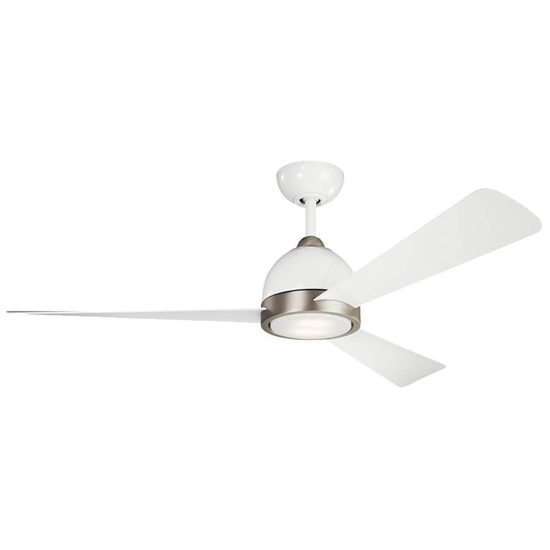 Image 1 56" Kichler Incus White LED Ceiling Fan with Wall Control