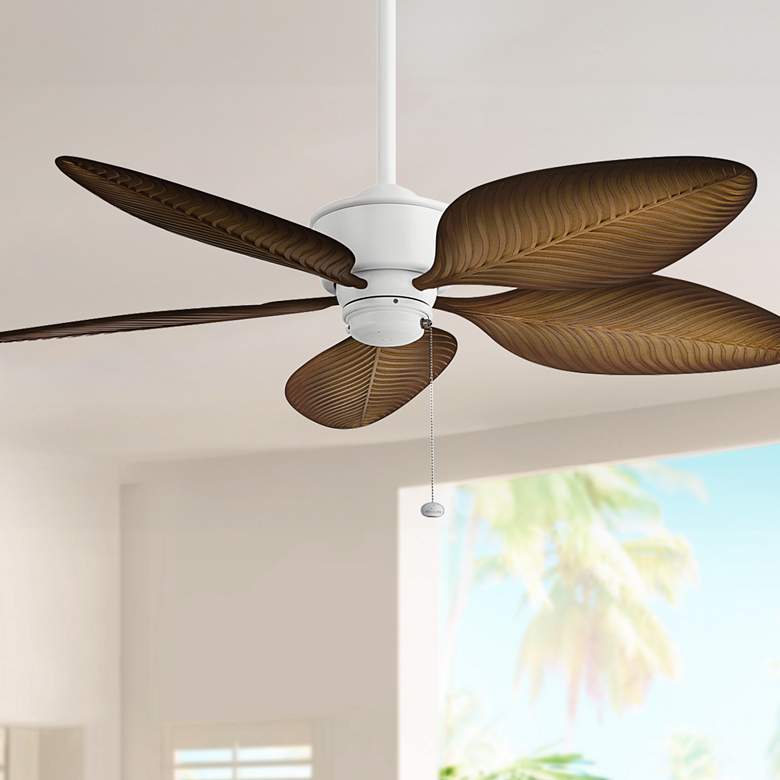 Image 1 56" Kichler Nani Matte White Ceiling Fan with Pull Chain