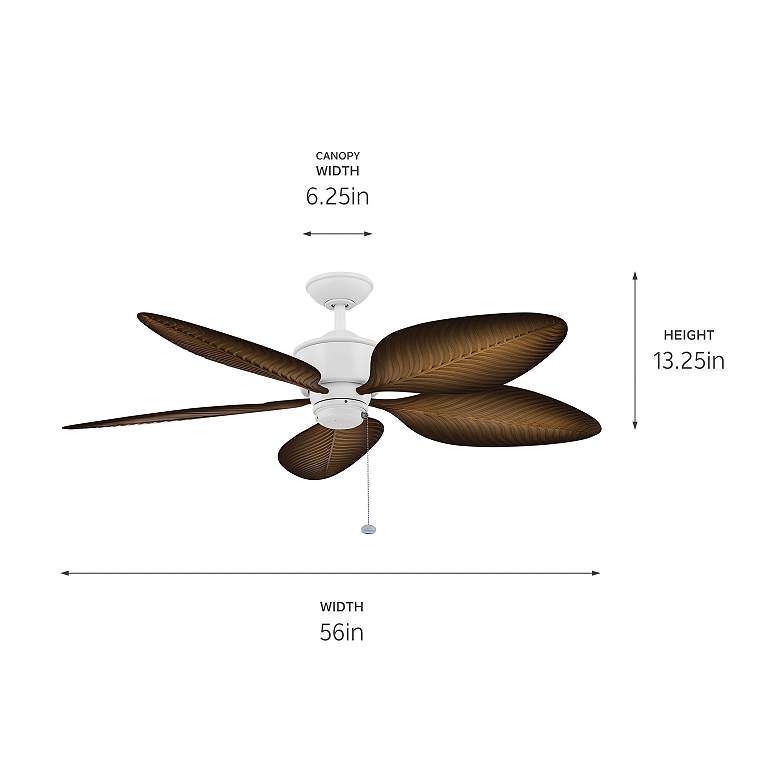 Image 3 56" Kichler Nani Matte White Ceiling Fan with Pull Chain more views