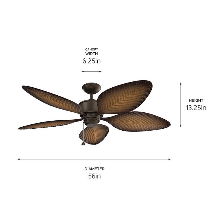 Image 4 56" Kichler Nani Satin Natural Bronze Ceiling Fan more views