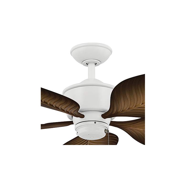 Image 3 56 inch Kichler Nani White Finish Brown Leaf Blades Pull Chain Ceiling Fan more views