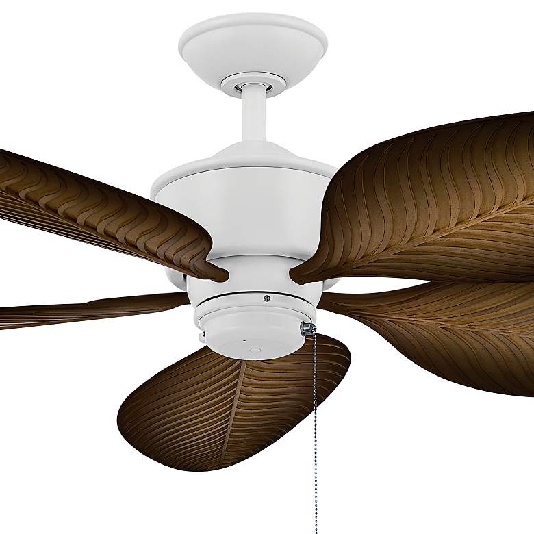 Image 4 56 inch Kichler Nani White Finish Brown Leaf Blades Pull Chain Ceiling Fan more views