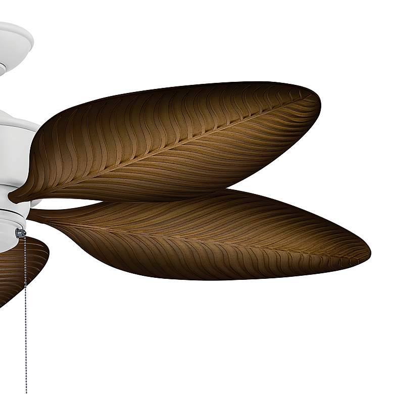 Image 5 56 inch Kichler Nani White Finish Brown Leaf Blades Pull Chain Ceiling Fan more views