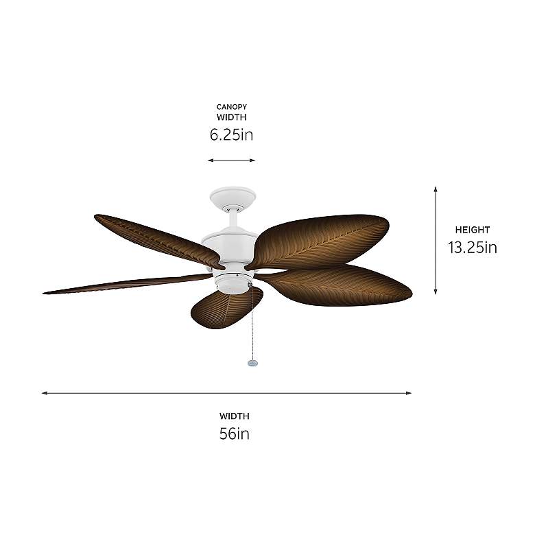 Image 6 56 inch Kichler Nani White Finish Brown Leaf Blades Pull Chain Ceiling Fan more views