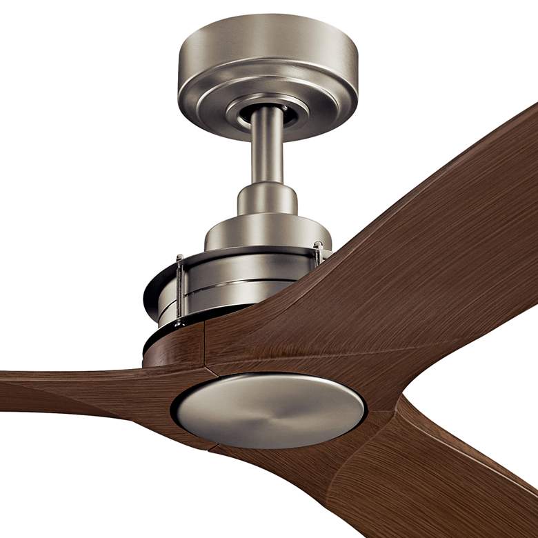 Image 3 56" Kichler Ried Brushed Nickel Walnut Ceiling Fan with Wall Control more views