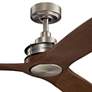 56" Kichler Ried Brushed Nickel Walnut Ceiling Fan with Wall Control